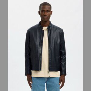 SELECTED Men's Classic Black Leather Jacket